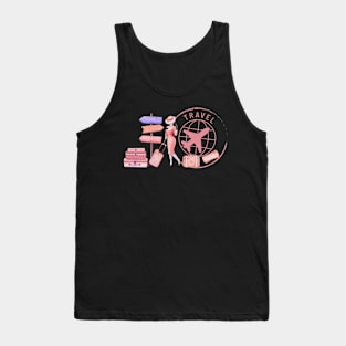 Travel in pink Tank Top